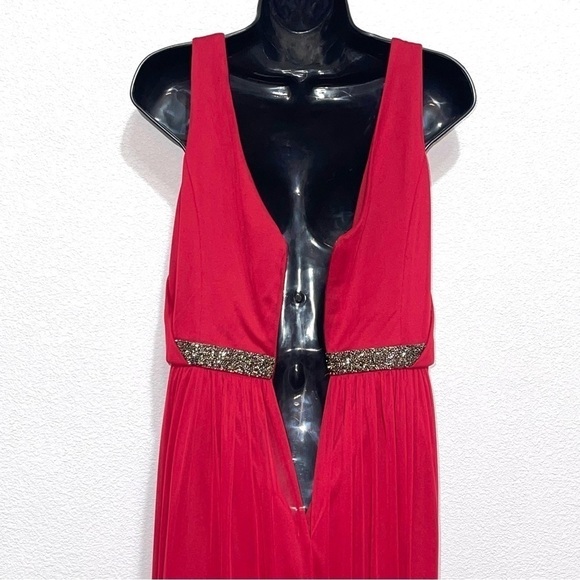 David's Bridal Red Bridesmaid Dress Size 10 - Picture 9 of 16